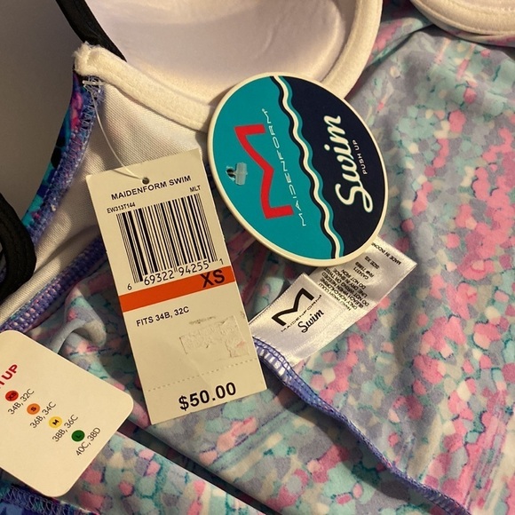 Maidenform multi-color tankini top, size extra small - Picture 3 of 3